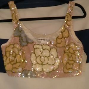 Vivian Tam Sequin Crop Top